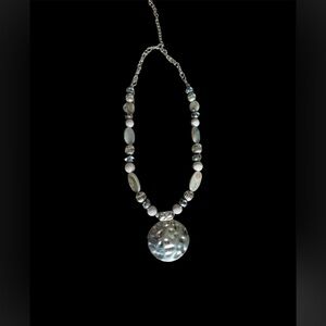 Silver Pendant beaded necklace